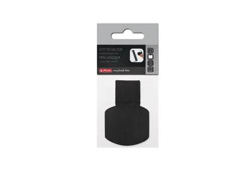 herlitz Stiftehalter my.book flex - selbstklebend, variabel einsetzbar und in elegantem Schwarz, 1 Stück