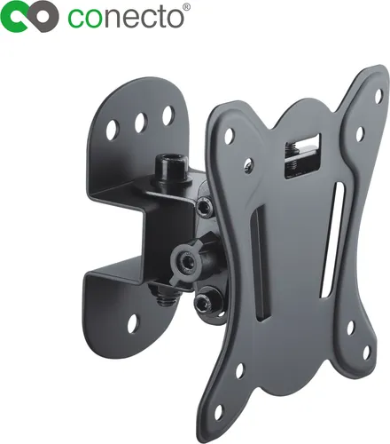 conecto CC50266 Wandhalterung für TV Geräte mit 33-69 cm (13-27 Zoll), neigbar: -12° bis 3°, schwenkbar: -25° bis 25°, Wandabstand: 75mm, Traglast: max. 25,0kg, VESA 100x100, schwarz
