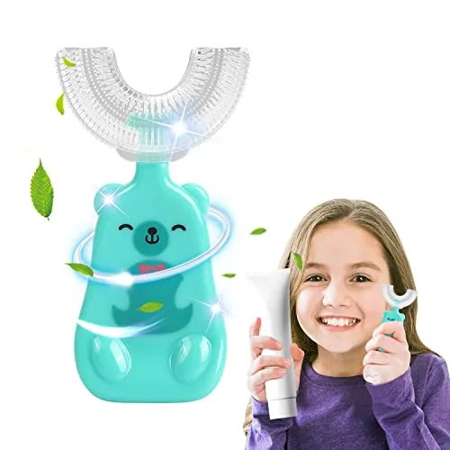 U-förmige Zahnbürste, Mundreinigung für den ganzen Mund, Kinderzahnbürsten mit Silikonborsten, Rundumreinigung, BPA-frei, Baby-Zahnbürste, 2–6 Jahre alt