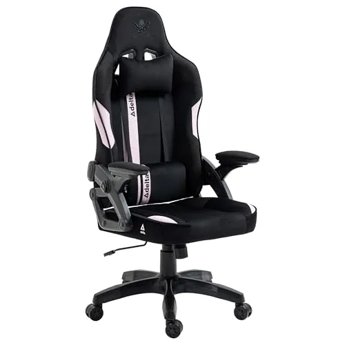 KRAKEN CHAIRS Gaming Stuhl Stoff Samt Ergonomisch 2D Armlehnen 120° | Samt Gamingstuhl mit weicher Polsterung, 2D-Armlehnen, 120° Rückenlehne sowie Lenden- und Nackenkissen