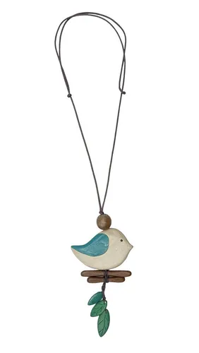 Collezione Alessandro Lange Kette Birdy mit Vogelanhänger in grün von collezione alessandro
