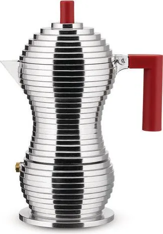 ALESSI Pulcina Induktionskaffeekanne Rot - Espressokocher für 3 Tassen mit innovativer Technologie von illycaffè für perfekten Espresso ohne bitteren Nachgeschmack. Ideal für Induktionsherde und Kaffeeliebhaber.