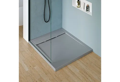 Bernstein Rechteckduschwanne New York, GFK mit Gel-Coat, 100x80cm in Steinoptik - Moderne Duschwanne in Steinoptik für Ihr Badezimmer. Die robuste GFK-Konstruktion mit rutschhemmender Oberfläche bietet Sicherheit und Komfort. Erhältlich in verschiedenen Größen und Farben, einfach zu installieren und hygienisch zu reinigen.