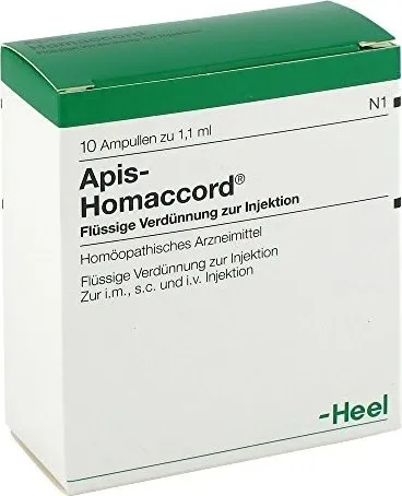 Apis Homaccord 10 ST - Homöopathisches Arzneimittel zur Injektion, ideal zur Unterstützung des Wohlbefindens ohne bekannte Nebenwirkungen. Perfekt für eine sanfte Therapie.