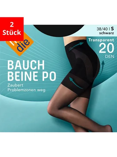 Nur Die Feinstrumpfhose Bauch-Beine-Po, 20 Den (2 St)