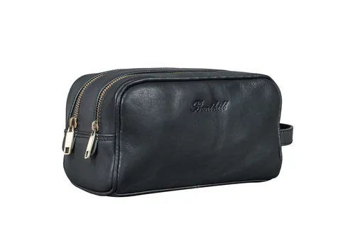 Benthill Kulturbeutel aus Echtleder - Große Kosmetiktasche mit Reißverschlussfach - Kulturbeutel aus hochwertigem Echtleder, ideal für Reisen. Mit praktischem Reißverschlussfach für sichere Aufbewahrung.