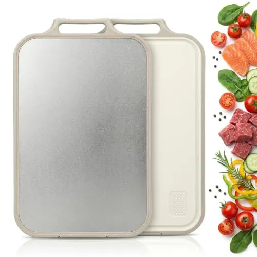 Titan Schneidebrett mit Antibakterieller Oberfläche & Saftnut, Ideal für Fleisch und Gemüse
