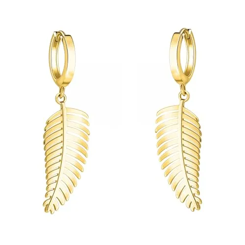 SOFIA MILANI - Damen Ohrringe 925 Silber - vergoldet/golden - Blatt Ohrhänger - E2879