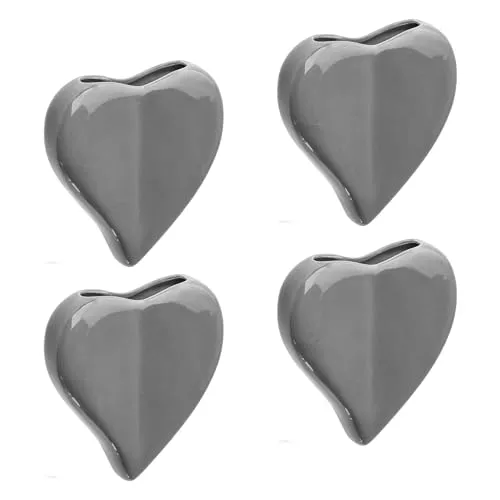 Herz Luftbefeuchter 4-teiliges Set aus Keramik zur Befestigung am Heizkörper Heizung grau Wasserverdunster Diffuser a1510