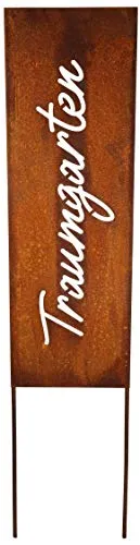 Schild Spruchtafel Gartenschild Edelrost rostige Gartendeko 115cm Edelrost (Traumgarten)