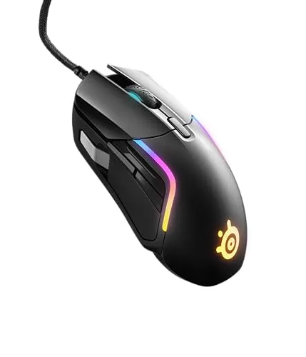 SteelSeries Rival 5 Gaming-Maus - Optische Gaming-Maus mit 18.000 dpi, 9 programmierbaren Tasten und 10-Zonen RGB-Beleuchtung für ein individuelles Spielerlebnis. Ideal für PC und Konsolen.
