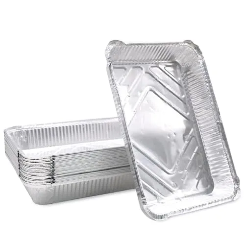 Mudoulu 20 Stück Aluschalen Grill, 31,5 x 21,5 x 5 cm Grillschalen für Gasgrill Holzkohlegrill Backofen, Alu Grillschalen für Fleisch Fisch Gemüse