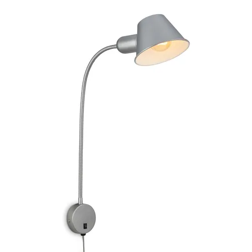 BRILONER Bettleuchte flexibel - Verstellbare Bettlampe mit Kippschalter - Schreibtischlampe mit schwenkbarem Flexschlauch für individuelles Licht beim Lesen oder TV schauen. Inkl. 180 cm Kabel, E27 Fassung für max. 10 Watt.