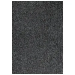 Carpetsale24 Teppich 60x100 cm Anthrazit, Einfarbiger Kurzflor Schlingenteppich für Flur, Küche oder Eingangsbereich, Modern, pflegeleicht & kompakt