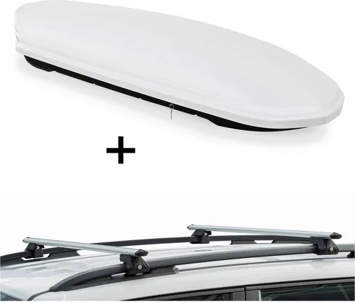 Skibox MAA460W weiß + Alu Relingträger VDPCRV120 kompatibel mit DR DR5 ab 08