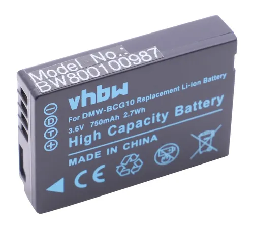 vhbw Kamera-Akku Ersatz für Panasonic DMW-BCG10, DMW-BCG10E für Kamera / Foto Kompakt (750mAh, 3,6V, Li-Ion) 750 mAh