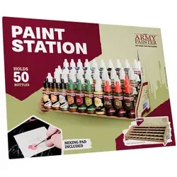 The Army Painter Paint Station - Modellbauwerkzeuge – Bietet Platz für 50 Farben und Pinsel, optimiert Ihren Hobbybereich und sorgt für ein stilvolles, organisiertes Malerlebnis.