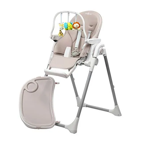 Engel & Storch Hochstuhl TANELI – Verstellbarer und klappbarer Babystuhl in Grau