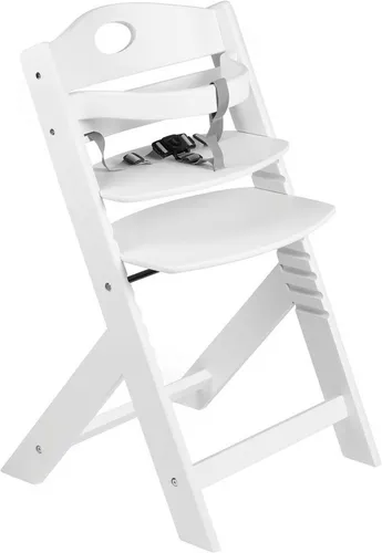 BabyGo Hochstuhl Family, weiß - Höhenverstellbar und kippsicher - Hochstuhl mit 3-Punkt-Sicherheitsgurt, höhenverstellbarer Sitzfläche und Fußplatte, ideal für Sicherheit und Komfort beim Essen mit Ihrem Kind.