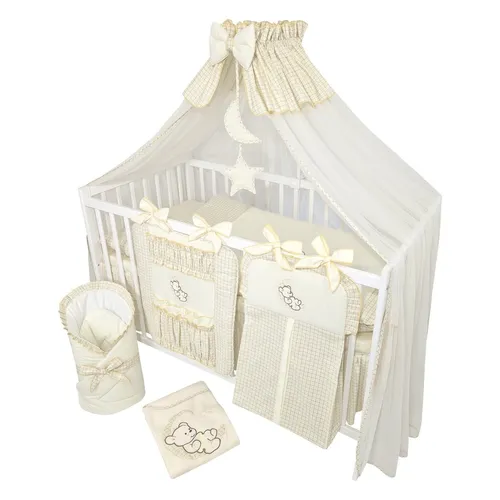 Teiliges Babybett Kinderbett Gitterbett Bettwäsche komplett Set mit Matratze 16