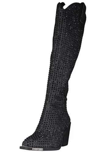 Buffalo West Boot Hi Glam Vegan Denim Stiefel schwarz 38 EU - Stylische vegane Denim Stiefel in Schwarz, Größe 38, ideal für modebewusste Looks und nachhaltige Entscheidungen.