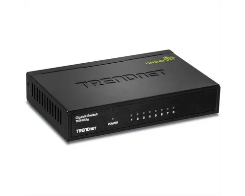 Trendnet TEG-S82g 8-Port Gigabit Switch - 8-Port Gigabit GREENnet Switch, energieeffizient und ideal für kleine bis mittlere Netzwerke, inklusive Schnellinstallationsanleitung und Netzteil.