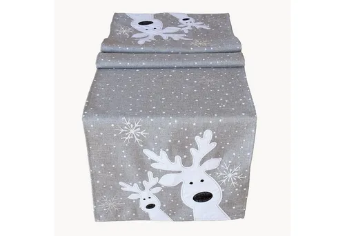 texpot Tischdecke Tischläufer Stickerei lustiger Elch Winter Weihnachten Deko (1-tlg)