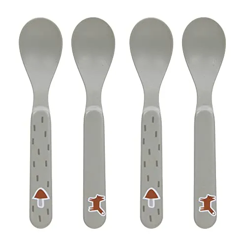 LÄSSIG Kinder Löffel Set (4 Stk.) Kinderbesteck ohne , BPA-frei, für Spülmaschine und Mikrowelle/Spoon Set Little Forest Fox