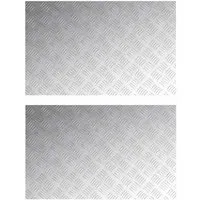 vidaXL Aluminium-Riffelbleche 2 Stk. Rutschfest 80x50 cm - Fußmatten mit rutschfester Oberfläche, ideal für Sicherheit auf Treppen in Zuhause oder Gewerbe. Das moderne Chevron-Design bietet festen Halt, selbst bei Nässe.