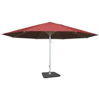 Sonnenschirm Carpi II - Gastronomie Marktschirm 5m rot mit Ständer - Sonnenschirm für Gastronomie mit 5m Durchmesser, ideal für Terrassen und Außenbereiche. Robuste Polyesterbespannung und stabiler Alu-Mast sorgen für Langlebigkeit und Schutz vor Sonne.