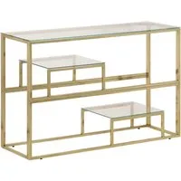 vidaXL Konsolentisch mit Glasplatte in gold von vidaXL