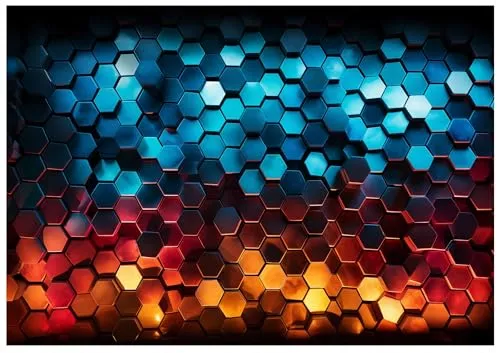 WallArena Vlies Fototapete Kinderzimmer 250x175 cm - Geometrisches Gaming Design mit 3D Effekt - Tapeten für Kinder - Einzigartige Optik und einfache Montage für ein kinderleichtes Umgestalten Ihres Raums. Brillante Farben und langlebige Qualität sorgen für dauerhafte Schönheit.