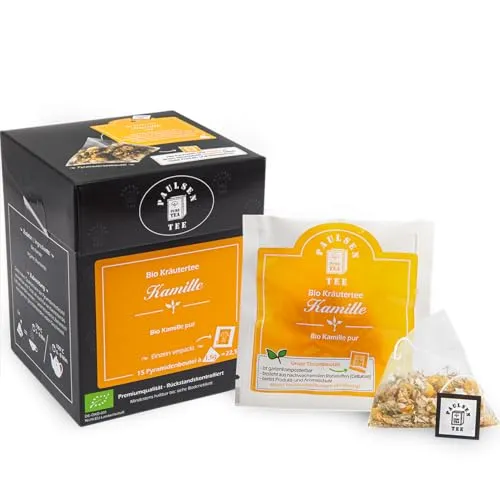 Bio Kamille 15 x 1,5g, einzeln kuvertiert, Paulsen Tee Kräutertee im Pyramidenbeutel - Bio, rückstandskontrolliert & zertifiziert