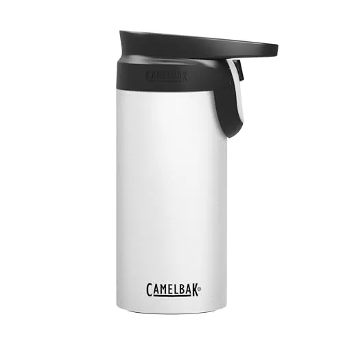 Camelbak Forge Flow vakuumisolierte Edelstahlflasche – Weiß - Thermobehälter mit auslaufsicherem Design und Free Flow Lock für einfaches Trinken, ideal für unterwegs und beim Sport.