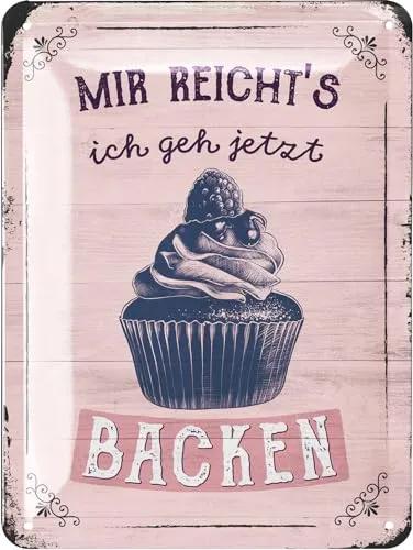 LANOLU Retro Blechschild Mir reichts ich geh backen von LANOLU