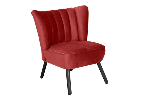 Max Winzer Alessandro Sessel - Eleganter Sessel in ziegelrotem Samtvelours, ideal für jeden Raum, mit konisch runden Füßen aus schwarzer Buche für einen modernen Look.