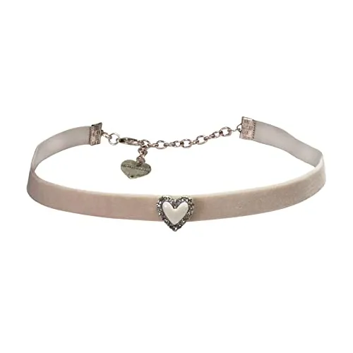 Alpenflüstern Trachten-Samt-Kropfband Strassherz - Eleganter Trachtenschmuck - Ketten für Damen, nostalgisches Samtband mit Strassherz, ideal für Dirndl und Trachten-Outfits, handgefertigt für ein angenehmes Tragegefühl.