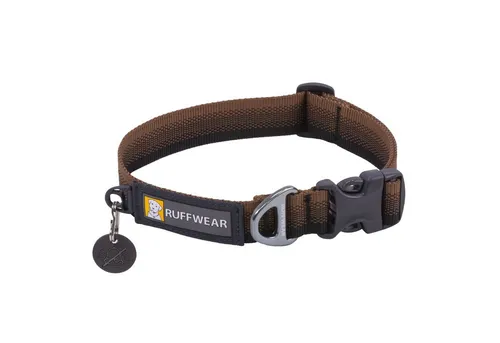 Ruffwear Front Range Hundehalsband (Größe 51-56cm, braun) - Praktisches und leichtes Halsband für den Alltag, ausgestattet mit einem stabilen V-Ring und separater Befestigung für die Hundemarke.