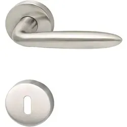 MARCHESI Drückergarnitur VERONESE auf Rosette - BB - Türsicherungen aus Edelstahl mit fest drehbarem Design und Rückholfeder, ideal für modernen Wohnstil und sichere Anwendung.