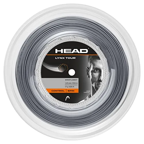HEAD Lynx Tour Reel Tennis-Saite 17 - Tennissaiten mit einzigartigem 6-Kanten-Design für optimale Kontrolle und Spin; ideal für ambitionierte Spieler, Länge: 200 m.