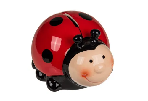 Out of the Blue Marienkäfer Spardose - Glücksbringer aus Keramik - Spardosen für Kinder, die das Sparen spielerisch und charmant gestalten. Der Marienkäfer sorgt für Freude und Sicherheit Ihrer Ersparnisse.