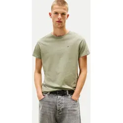 Tommy Jeans Herren TJM Xslim Jersey Tee Dm0Dm04411 S/S T-Shirt - Utility Sage - T-Shirts für Herren, aus 100% Bio-Baumwolle, ideal für Lounge-Looks und als Geschenk, mit Tommy Jeans Flag auf der Brust für einen lässigen Style.