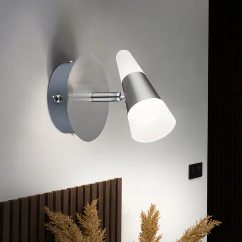 Wandlampe Spotleuchte Wandstrahler Spot verstellbar LED nickel matt satiniert