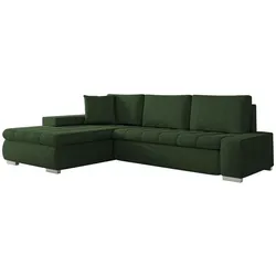 Mirjan24 Ecksofa Dunkelgrün 5-Sitzer L-Form - Ecksofa in Dunkelgrün, 5-Sitzer mit Schlaffunktion und Bettkasten, ideal für Ihr Wohnzimmer – komfortabel und stilvoll.