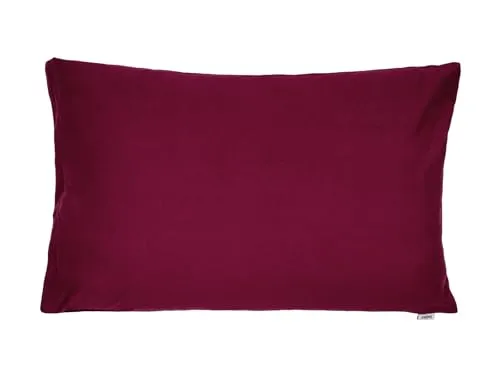 beties BasicSoft Kissenhülle ca. 40x60 cm 100% Baumwolle Jersey Kissenbezug Kopfkissenbezug für Schlaf-Sofa Couch Bett- rhododentron-rot