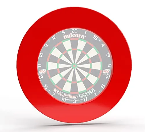 Unicorn Professional Heavy Duty Dartboard Surround, rot - Klassische Dartboards: Hochwertiger Wand-Schutz für Dartboards, einfach aufzustecken und schützt die Wand vor Beschädigungen.