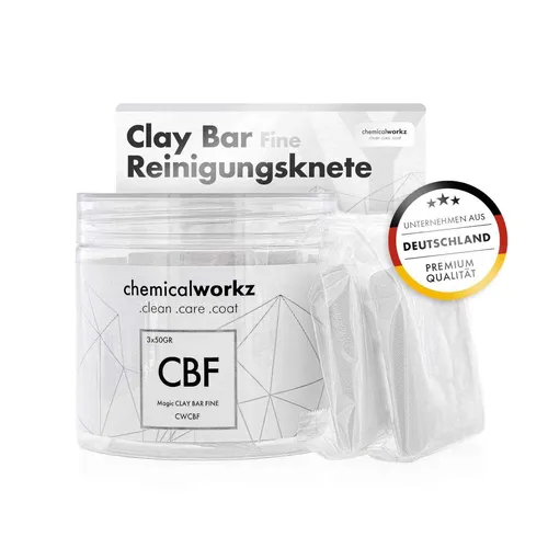 ChemicalWorkz Reinigungsknete Auto Knete Lackreiniger Magic Clay Bar 2×50g fein