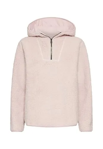 camel active Damen Kapuzenpullover aus Teddyfleece Lilarosa - Stylischer Kapuzenpullover aus weichem Teddyfleece, ideal für kühle Tage. Mit halbem Reißverschluss und Relaxed Fit für optimalen Tragekomfort.