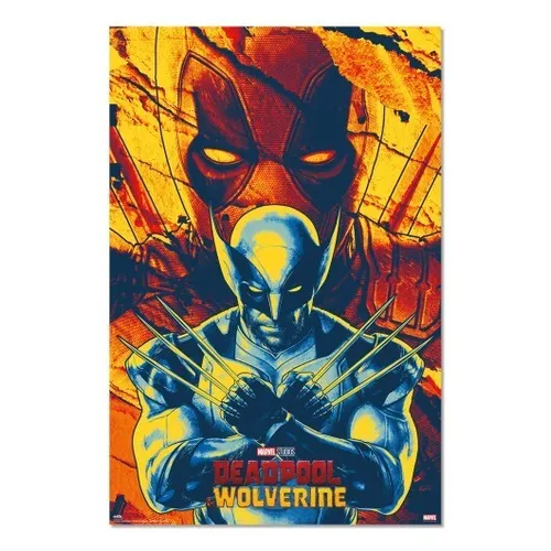 Poster DEADPOOL & WOLVERINE (Marvel) - Blue Orange Montage 61x91,5cm NEU 59913