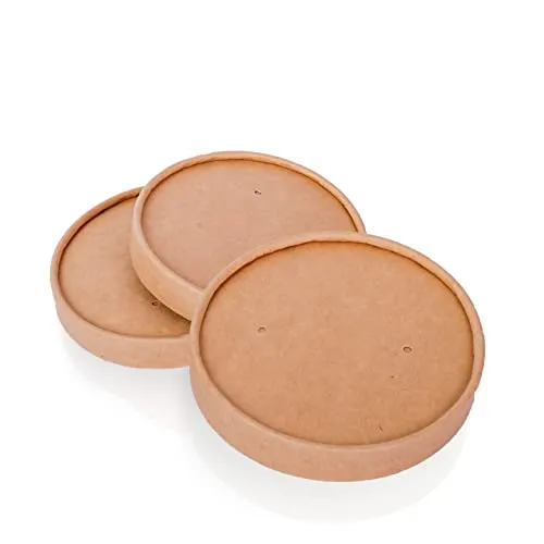 Wisefood Einweg Suppenbecher Deckel To Go - 25 Stück Papier Deckel für 700ml Suppenschale - Biologisch abbaubare Pappbecher ohne PLA/PE - Nachhaltige Einmal Suppenschale mit BIO- Beschichtung